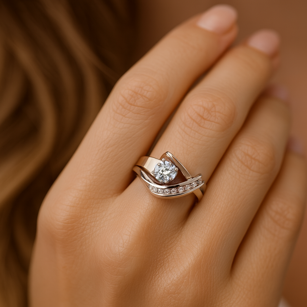 Karolina - Vintage Zirkonring i Guld og Sølv