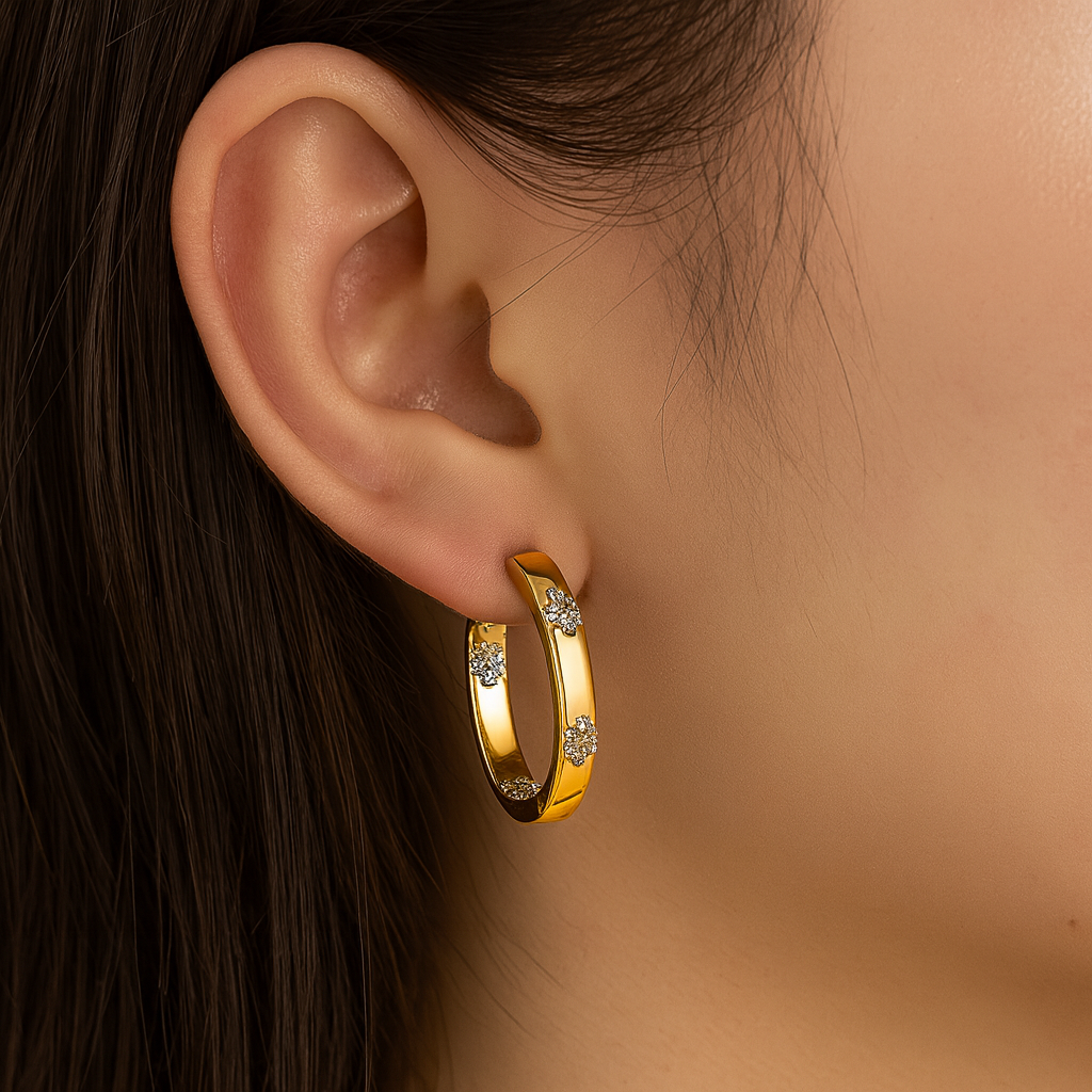 Aurelia - Guld vintage blomsterøreringe