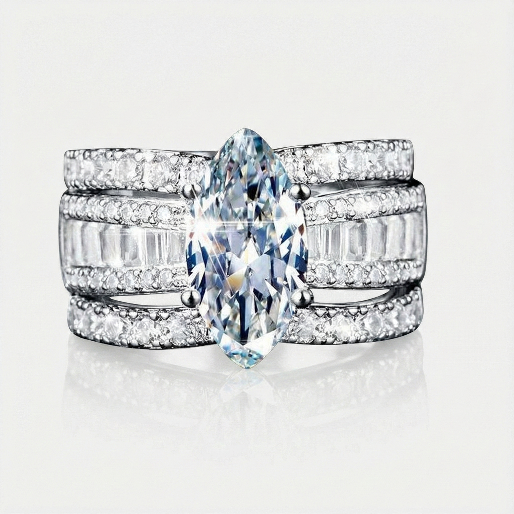 Verena – Ringsæt med krystal og gyldne detaljer.