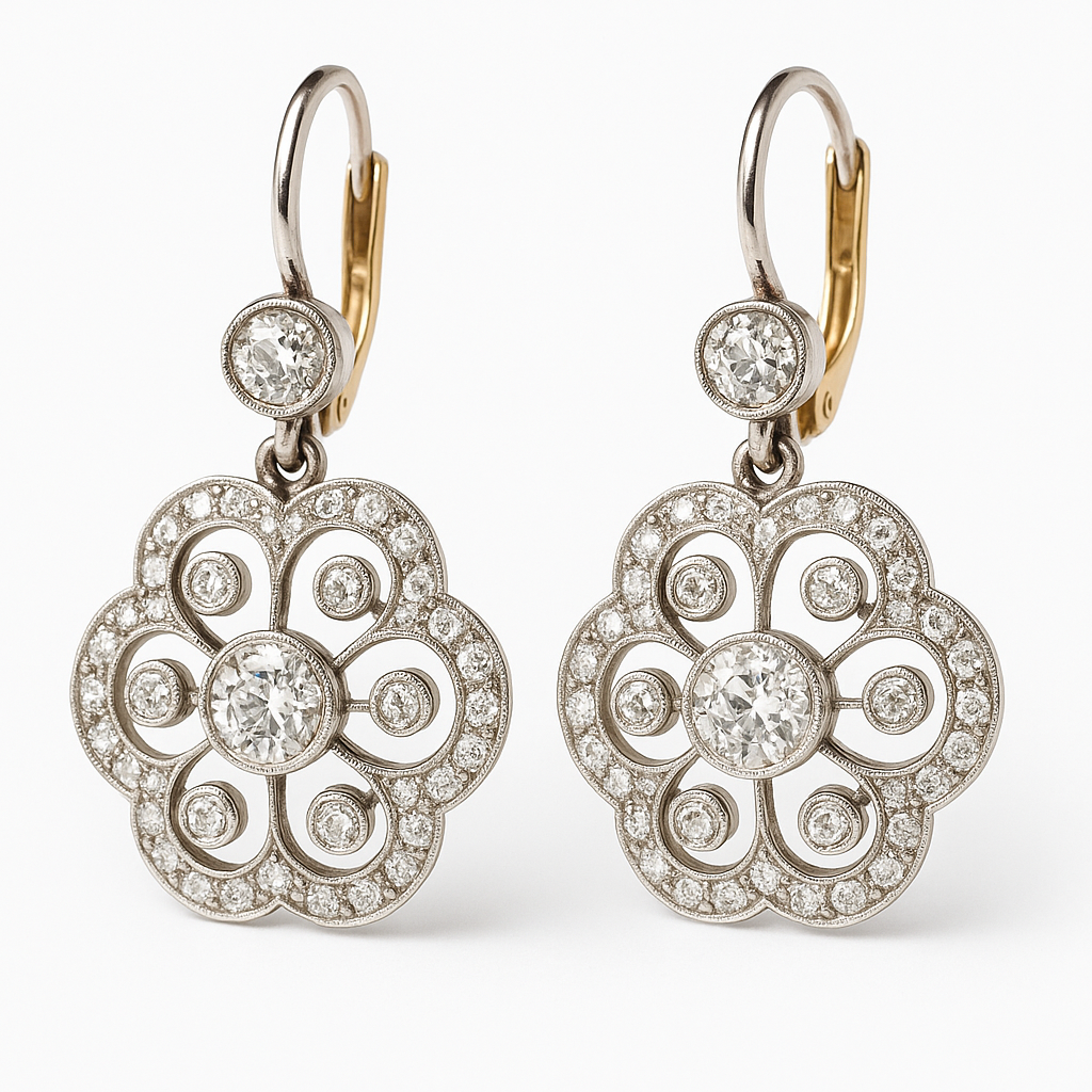 Magdalena - Øreringe mandala af vintage krystal