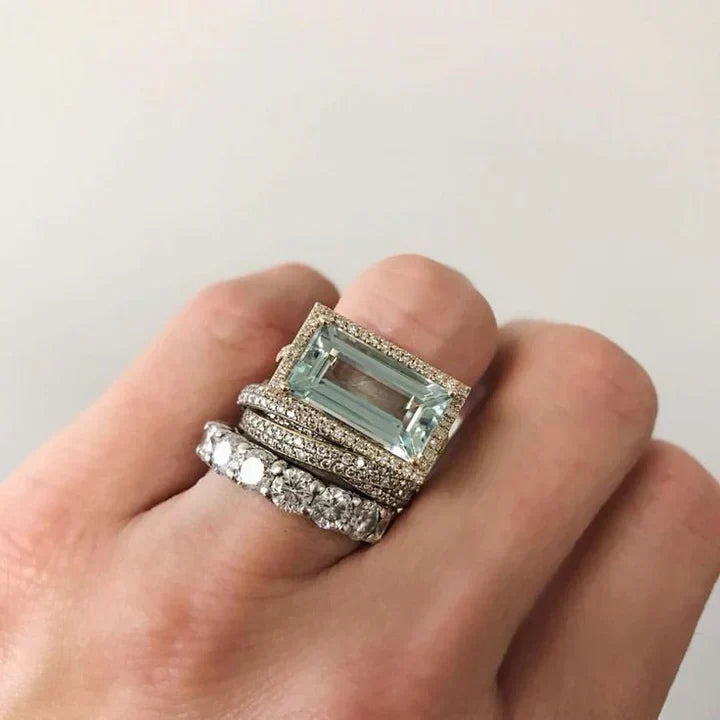 Gabrielle - Vintage ring af turkis glas