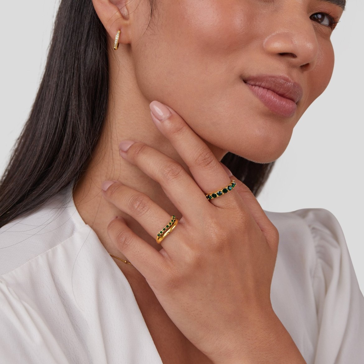 Elisa – Guld ring med en tunn dubbel rad.