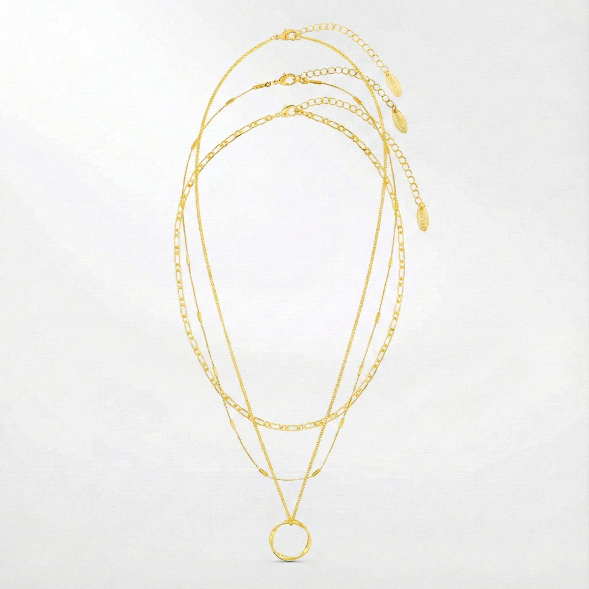 Tre-radet åbent halskæde